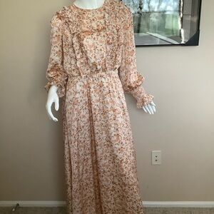 Withloveleena The Drop Floral Peach Maxi Dress